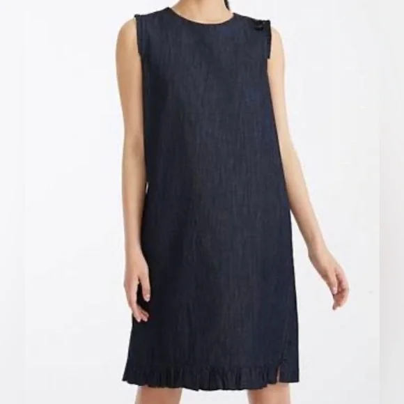 MaxMara Cotton Denim Dress, Midnight Blue - Sz 6 - Picture 3 of 7